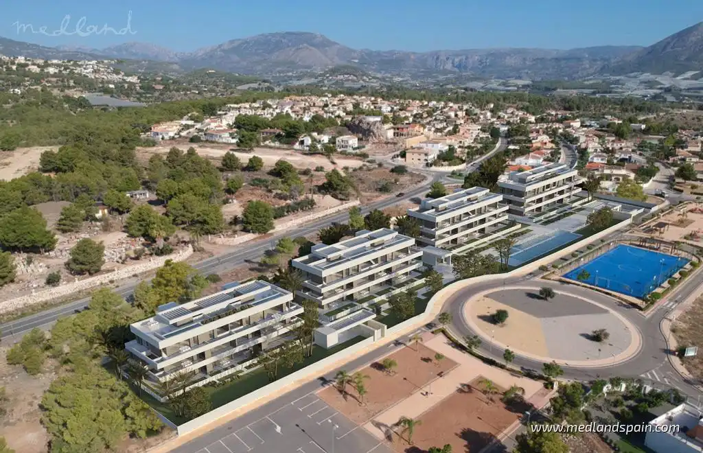 Vista exterior de Apartamento en venta en La Nucia con Aire acondicionado, Calefacción y Jardín privado
