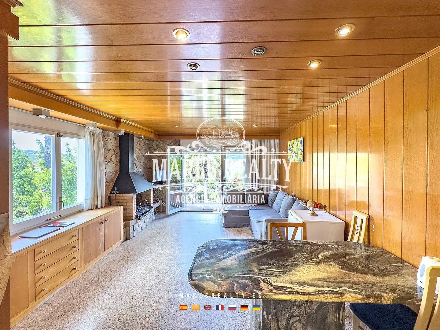 Sala d'estar de Casa o xalet en venda en Lloret de Mar amb Aire condicionat, Calefacció i Jardí privat