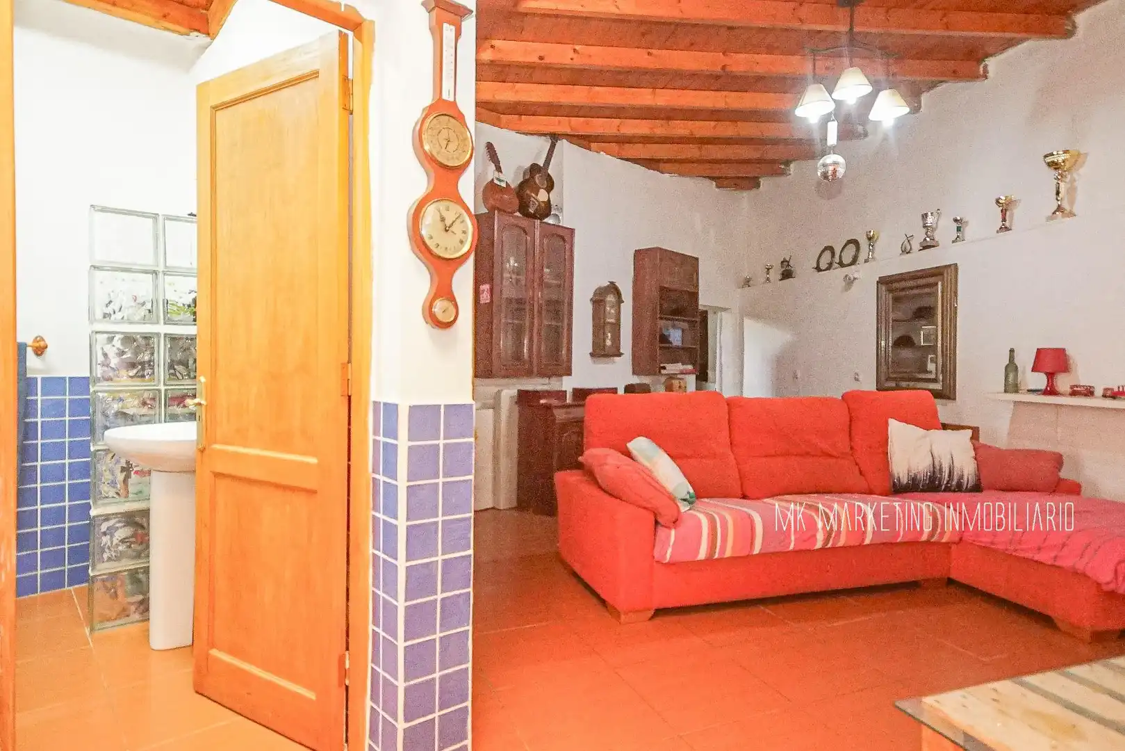Sala d'estar de Finca rústica en venda en Valsequillo de Gran Canaria amb Aire condicionat, Terrassa i Piscina