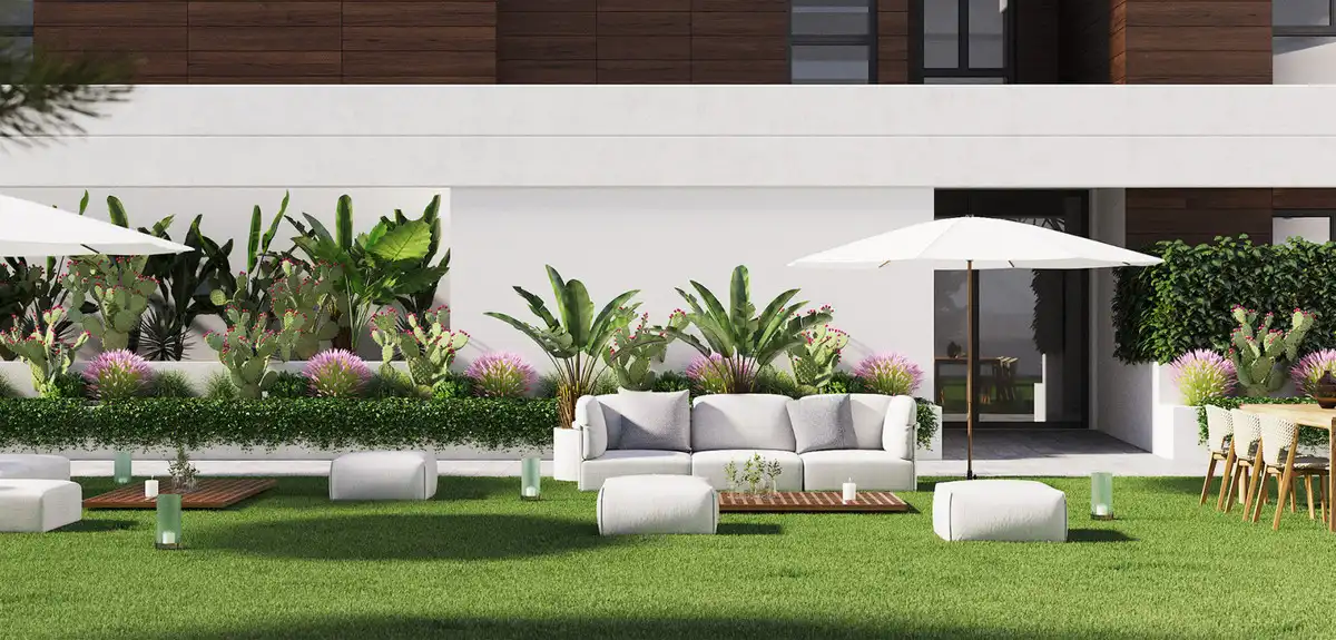 Terrasse von Erdgeschoss zum Verkauf in Málaga mit Klimaanlage, Privatgarten und Terrasse