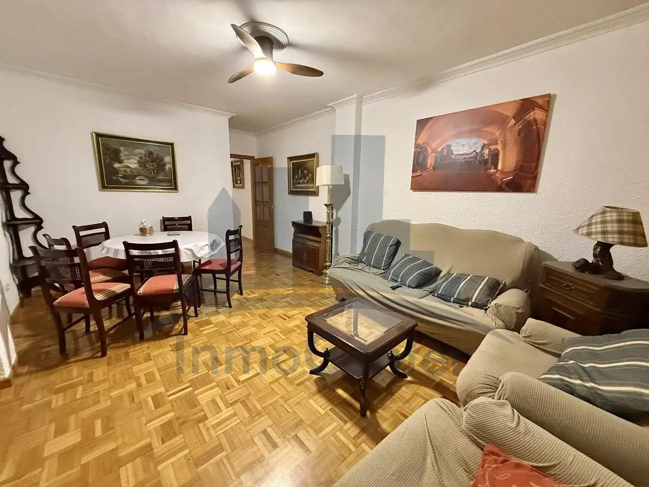Wohnzimmer von Wohnung zur Miete in Badajoz mit Heizung, Parkett und Terrasse