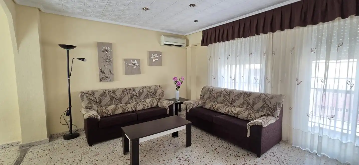 Living room of Flat for rent in Elche / Elx  with Air Conditioner, Furnished and Balcony