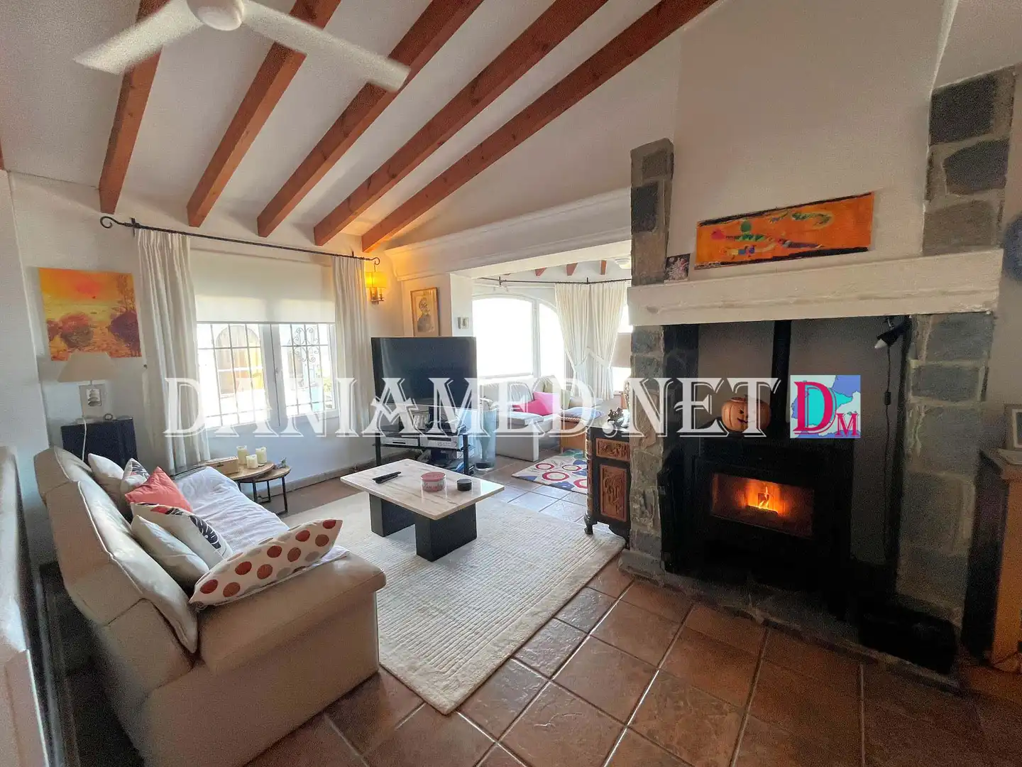 Wohnzimmer von Haus oder Chalet zum Verkauf in Pego mit Klimaanlage, Heizung und Privatgarten