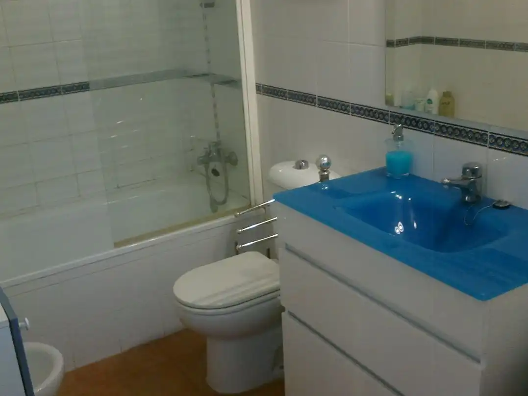 Bany de Apartament de lloguer en Mojácar amb Aire condicionat, Jardí privat i Terrassa