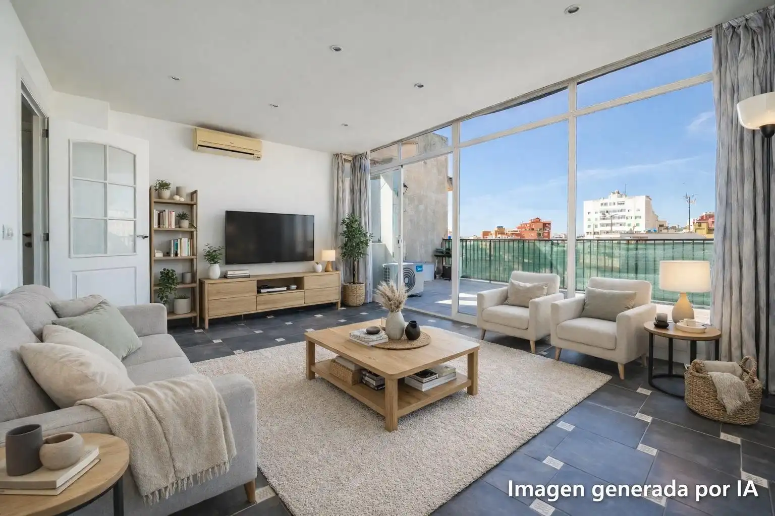Sala d'estar de Àtic en venda en  Palma de Mallorca amb Aire condicionat, Terrassa i Balcó