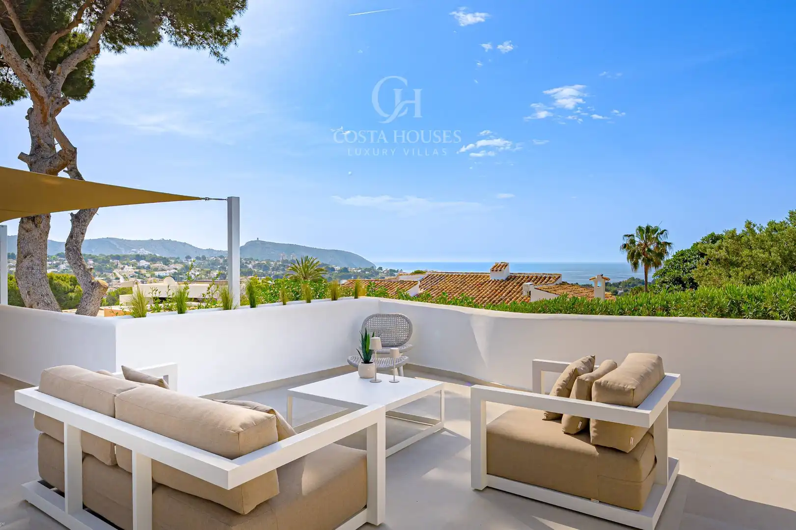 Terrassa de Casa o xalet en venda en Moraira amb Aire condicionat, Calefacció i Jardí privat