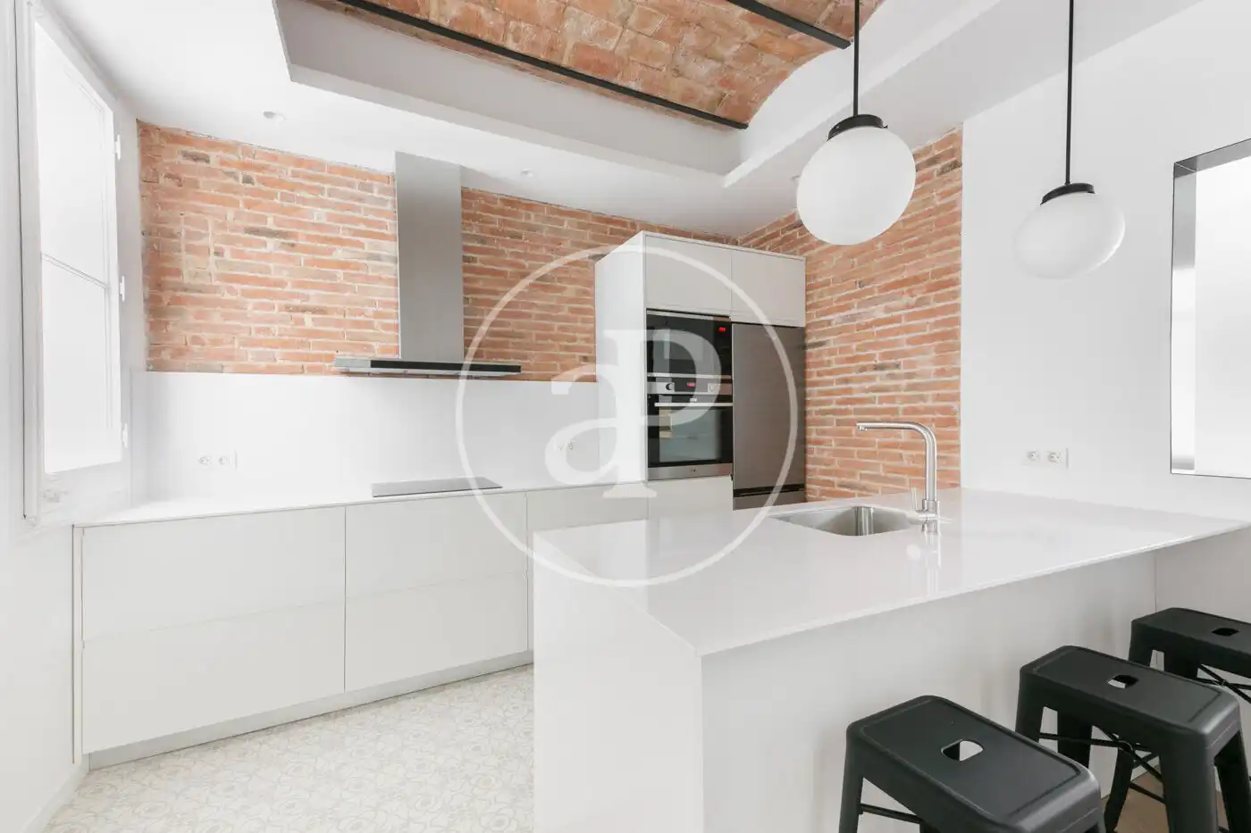 Cocina de Piso de alquiler en Barcelona con Aire acondicionado, Calefacción y Amueblado