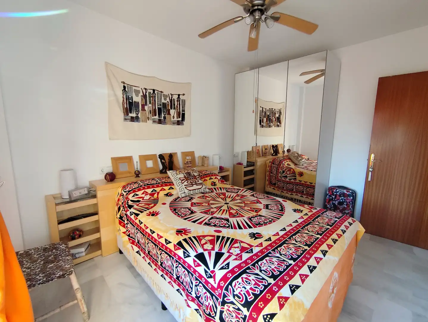 Schlafzimmer von Dachboden zur Miete in Sanlúcar de Barrameda mit Klimaanlage, Heizung und Terrasse