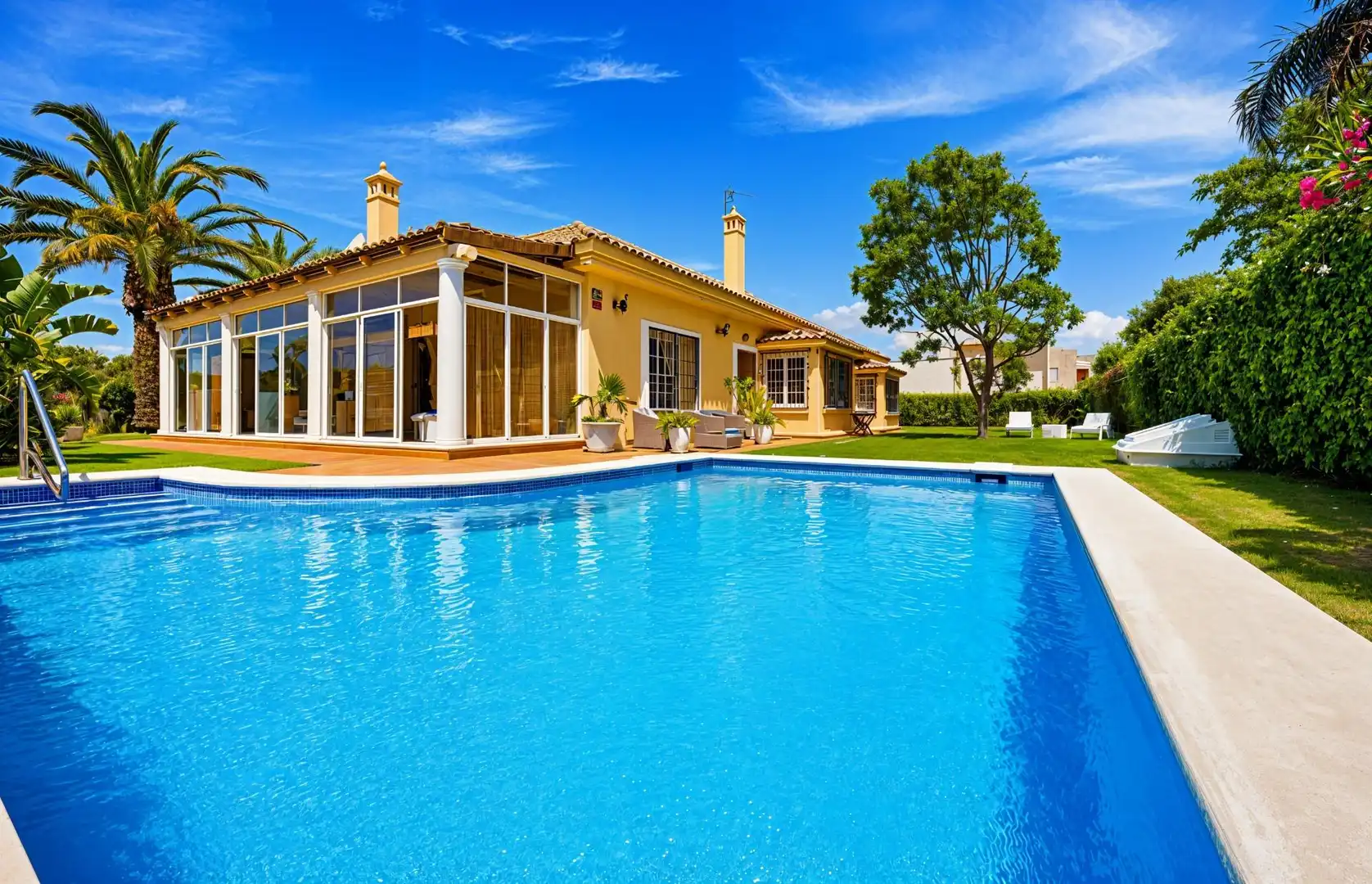 Piscina de Casa o xalet en venda en Chiclana de la Frontera amb Aire condicionat, Calefacció i Jardí privat