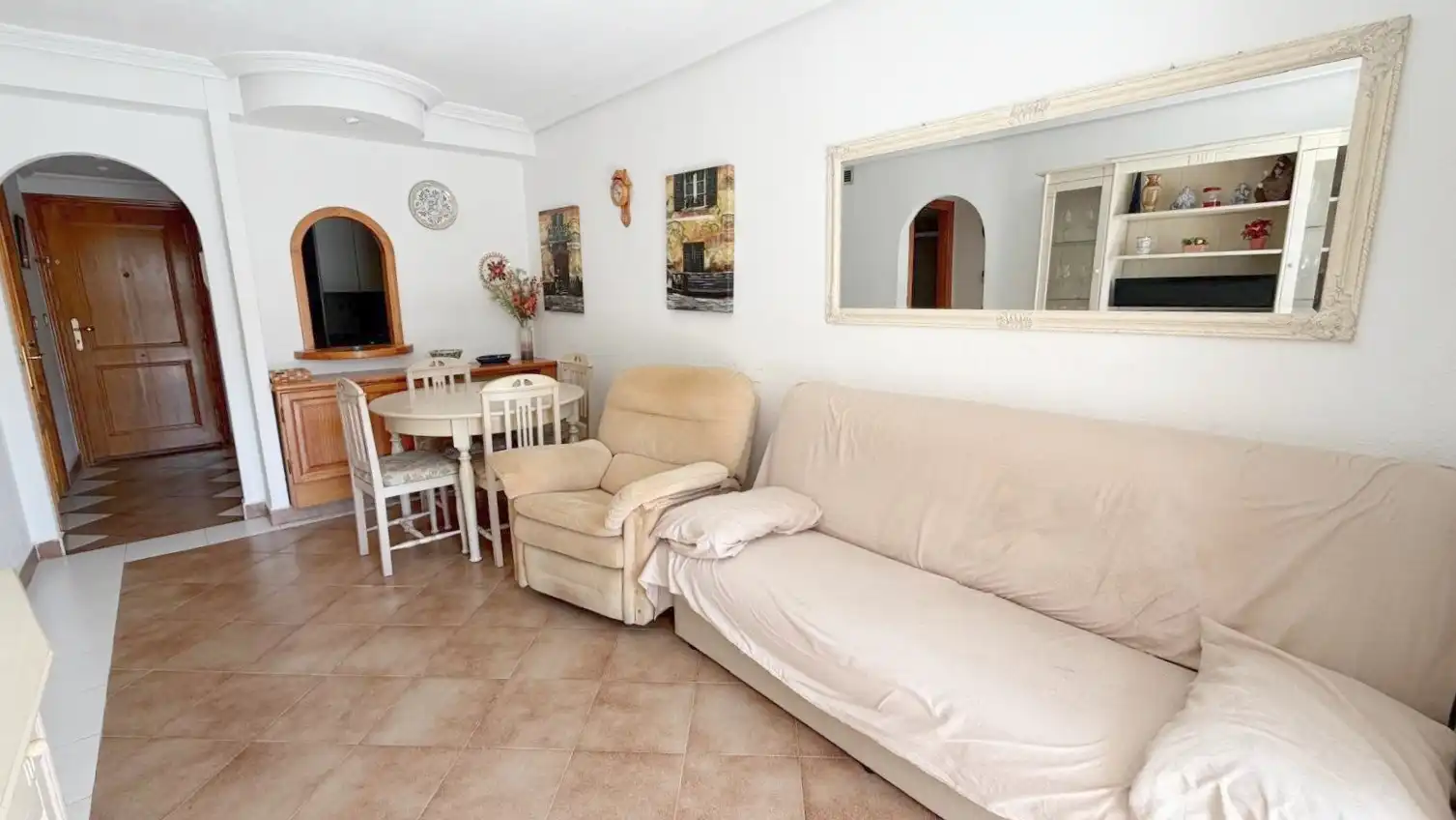 Sala de estar de Piso en venta en Los Alcázares con Piscina, Amueblado y Horno