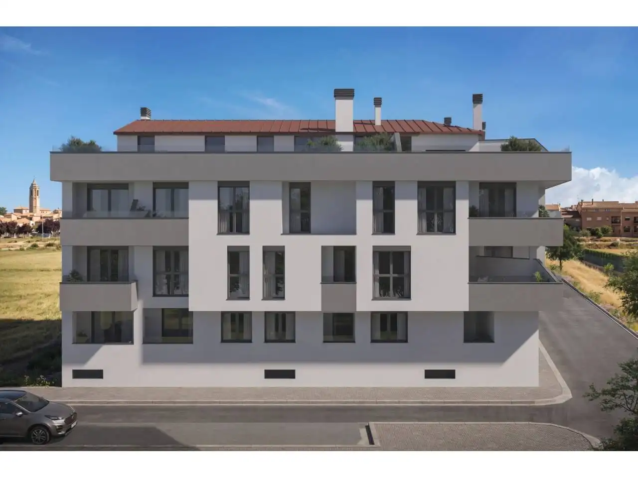Vista exterior de Piso en venta en Binéfar con Calefacción y Balcón