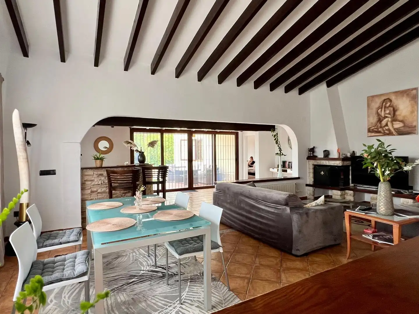 Sala d'estar de Casa o xalet de lloguer en La Nucia amb Jardí privat, Terrassa i Piscina