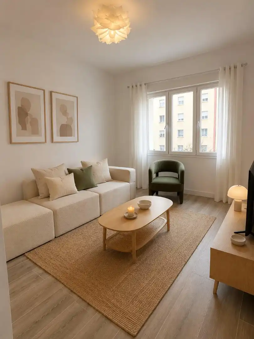 Living room of Flat for rent in Madrid  with Air Conditioner, Heating and Furnished