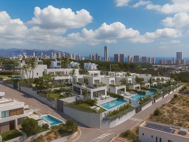 Semi-detached house with pool for sale in Golf Bahía