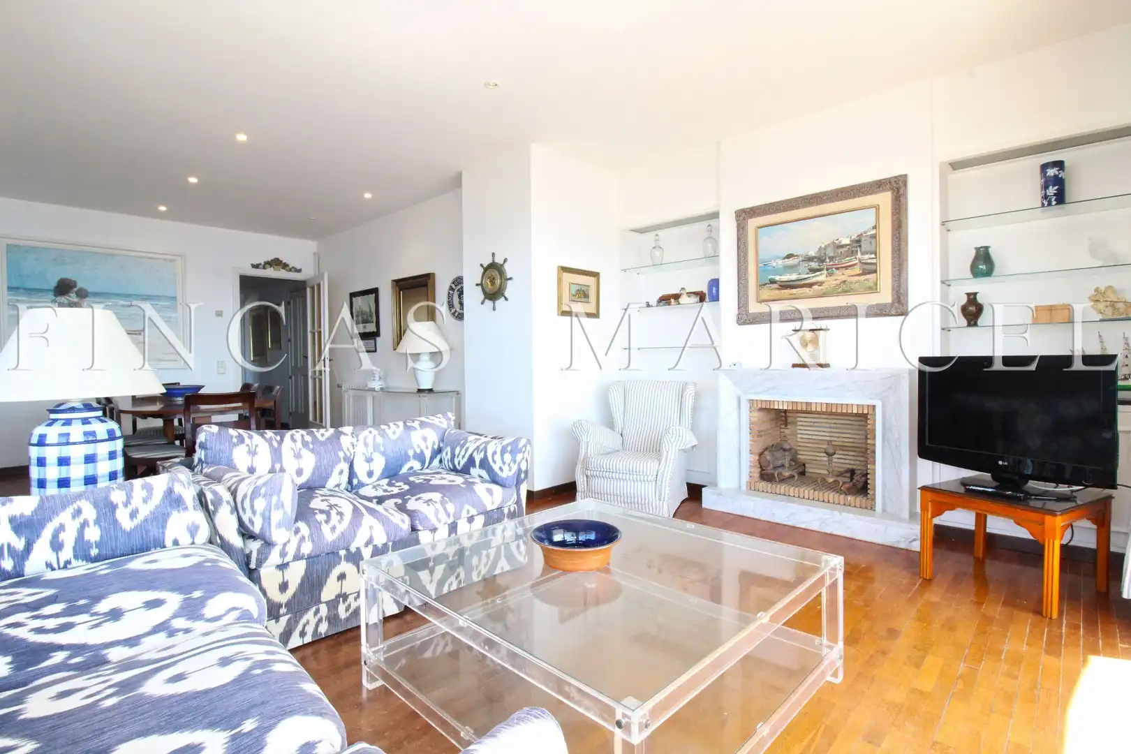 Sala de estar de Ático de alquiler en Sitges con Aire acondicionado, Calefacción y Terraza