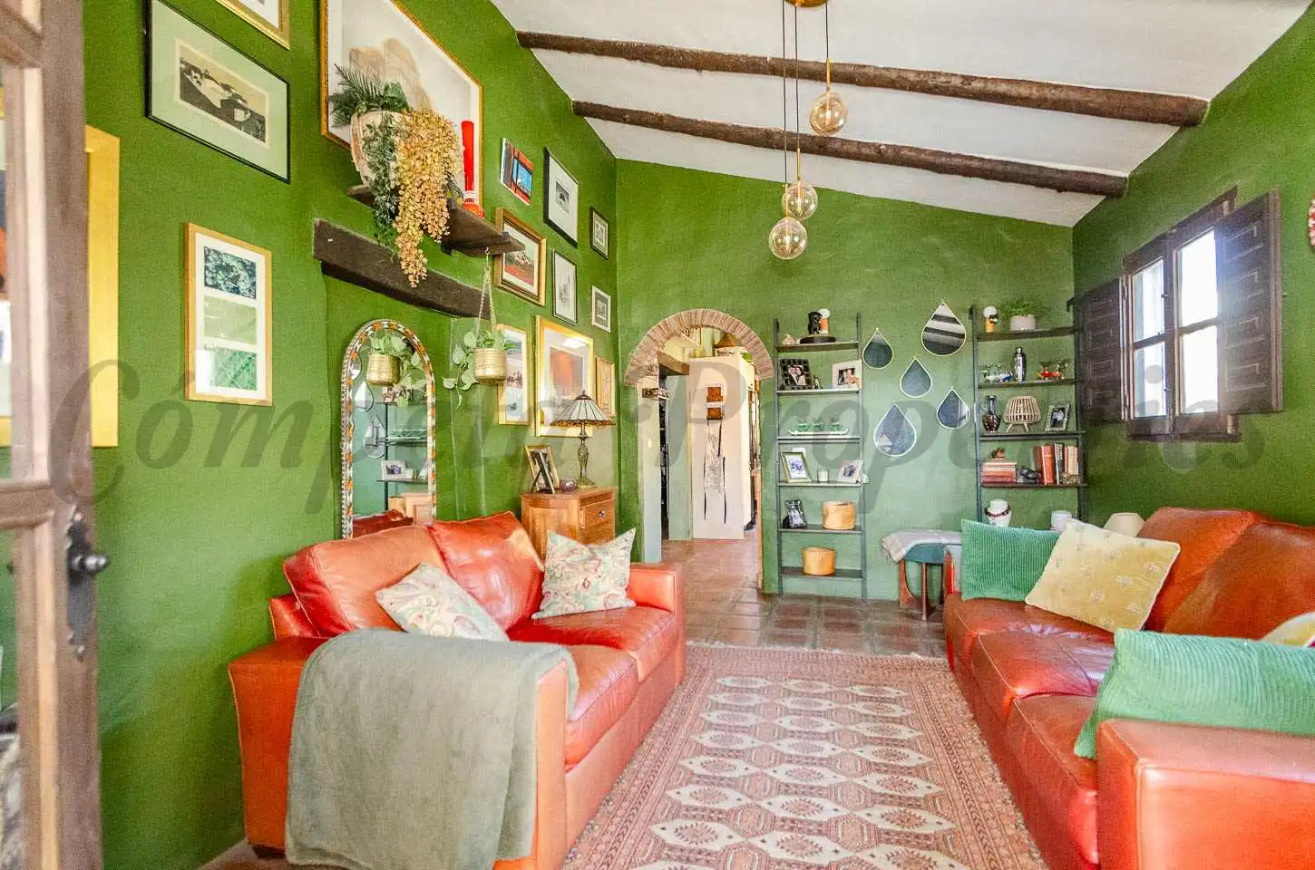 Sala d'estar de Finca rústica en venda en Árchez amb Aire condicionat, Calefacció i Jardí privat