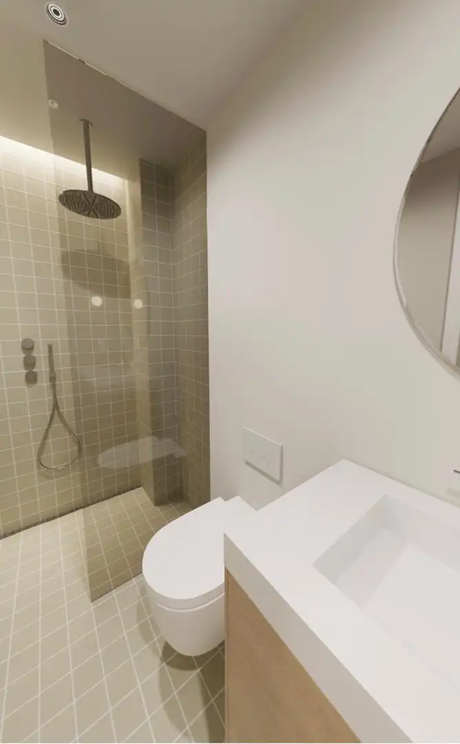 Bany de Dúplex en venda en Barcelona amb Parquet, Balcó i Alarma