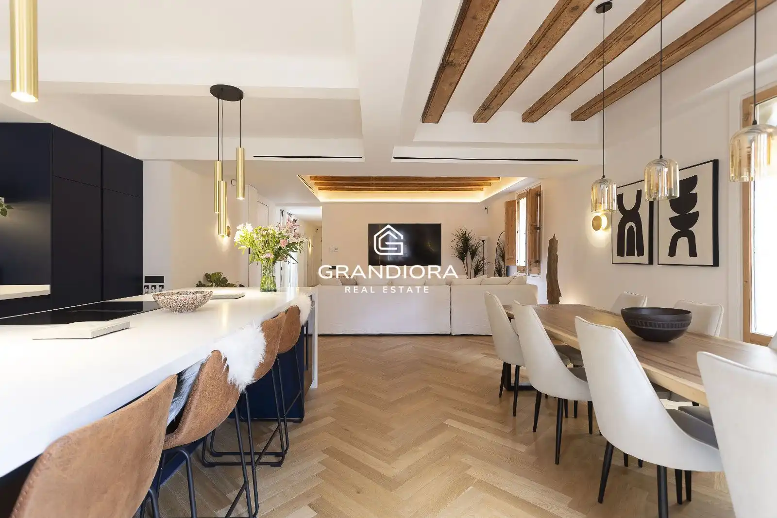 Living room of Flat for rent in Barcelona  with Air Conditioner