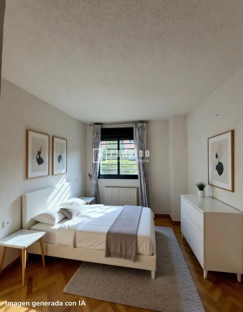 Bedroom of Flat for sale in Madrid  with Heating, Private garden and Parquet flooring