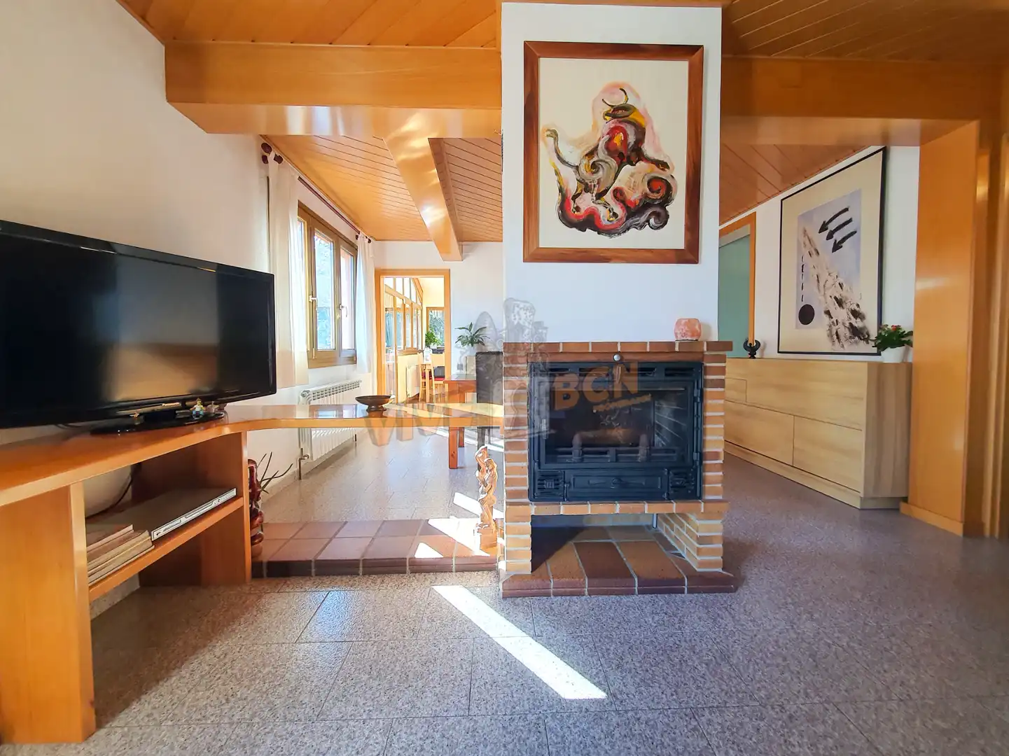 Sala de estar de Casa o chalet en venta en Sant Celoni con Aire acondicionado, Calefacción y Jardín privado