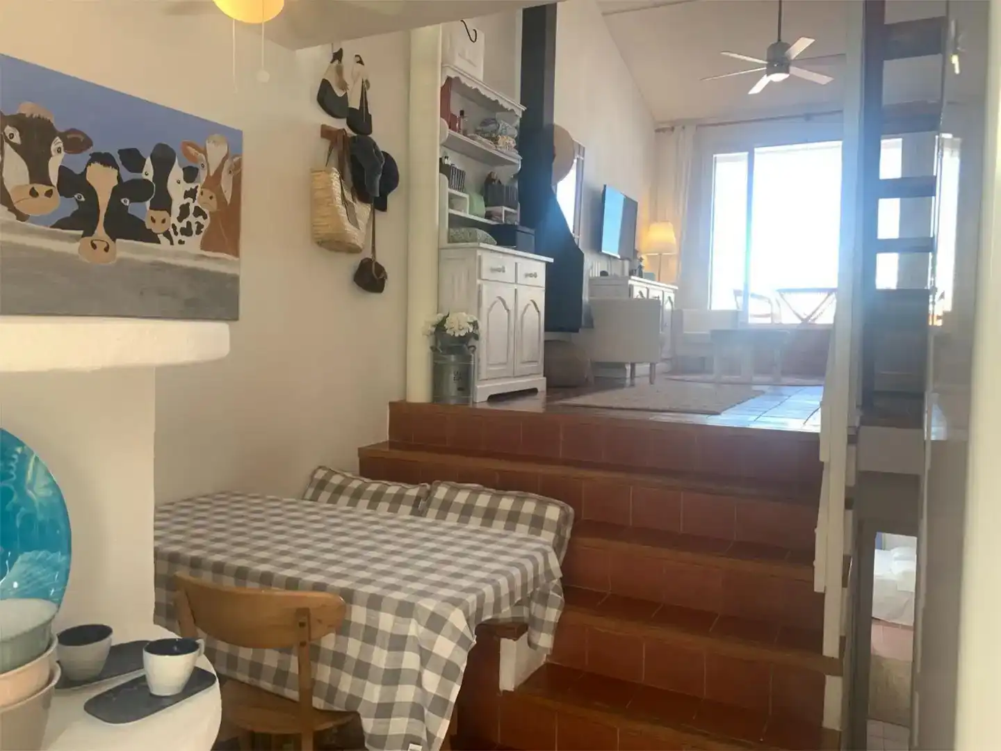 Sala d'estar de Casa adosada en venda en Es Mercadal amb Aire condicionat, Jardí privat i Traster