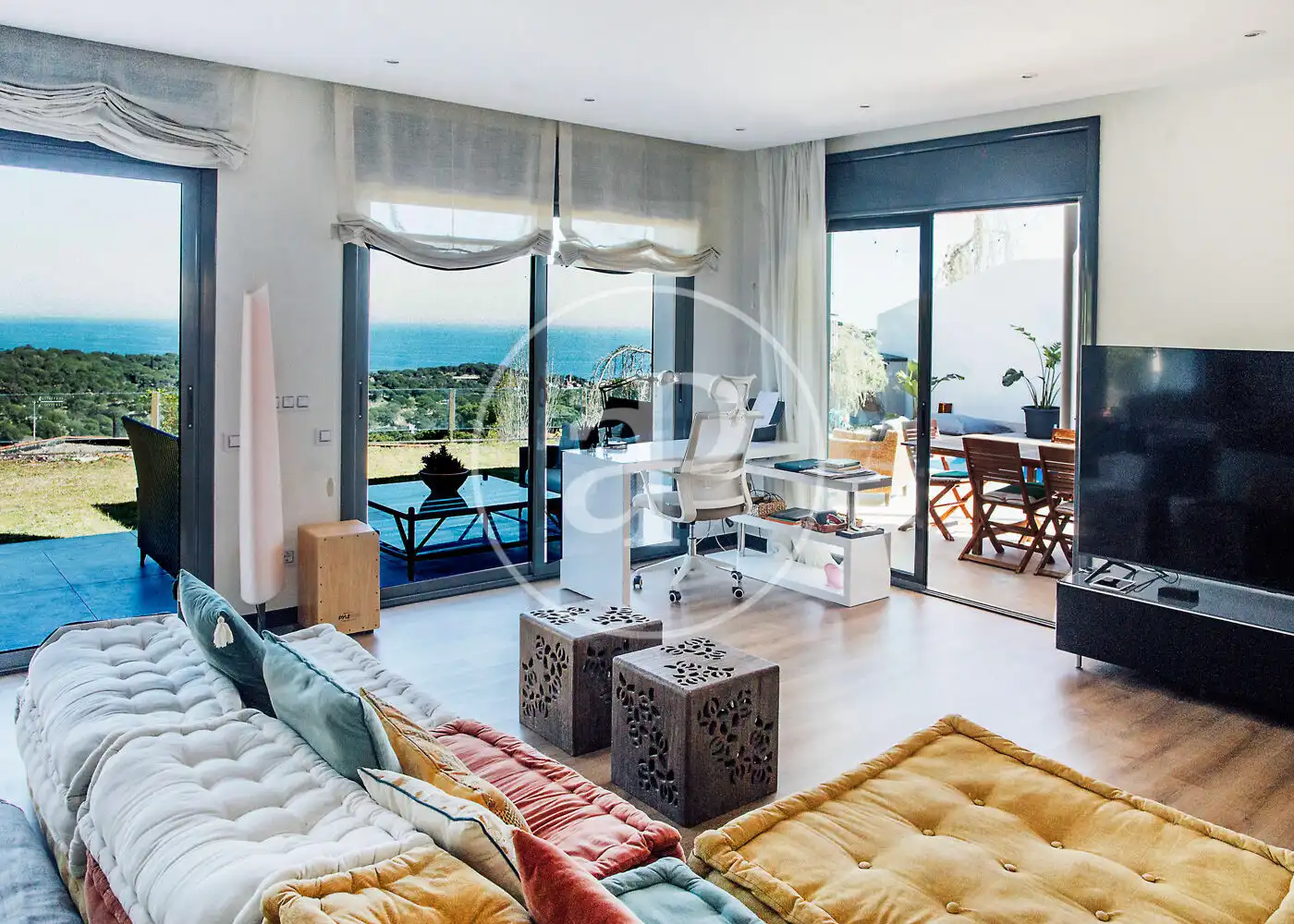 Sala de estar de Casa o chalet de alquiler en Sant Vicenç de Montalt con Aire acondicionado, Calefacción y Jardín privado