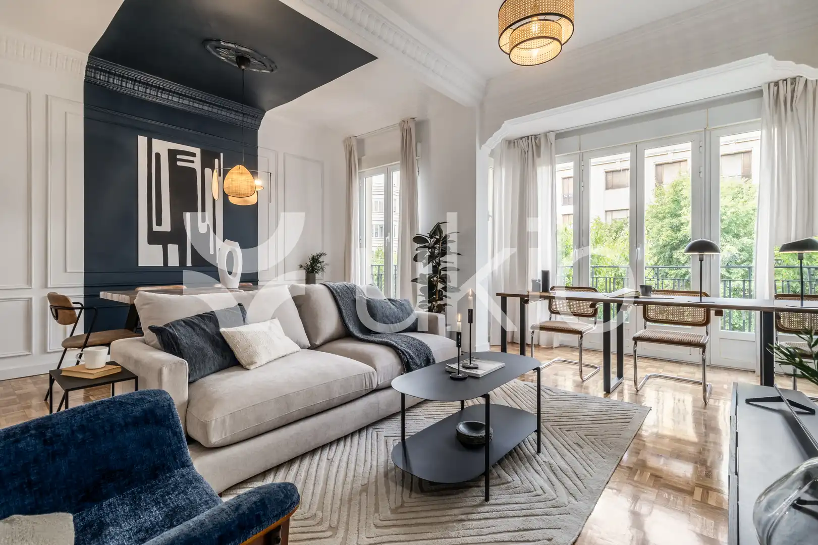 Sala de estar de Apartamento de alquiler en Madrid con Aire acondicionado, Calefacción y Amueblado