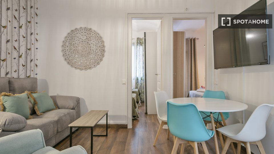 Sala d'estar de Pis de lloguer en  Barcelona Capital amb Aire condicionat, Calefacció i Moblat