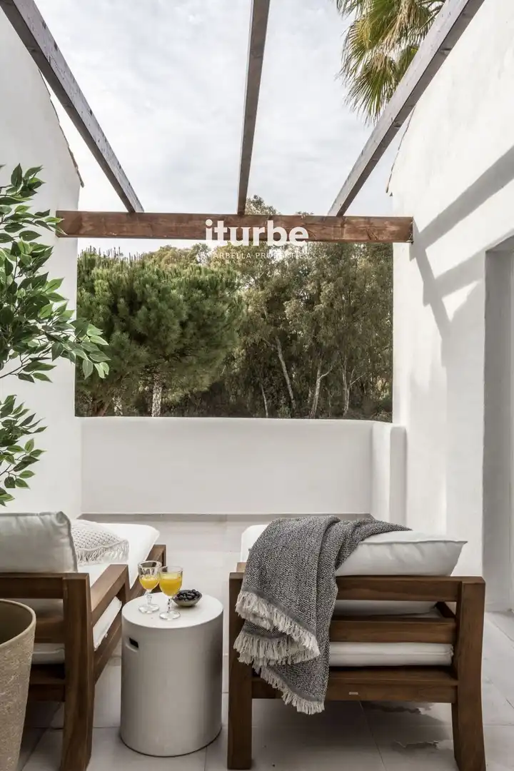 Terraza de Casa adosada de alquiler en Marbella con Aire acondicionado, Terraza y Piscina