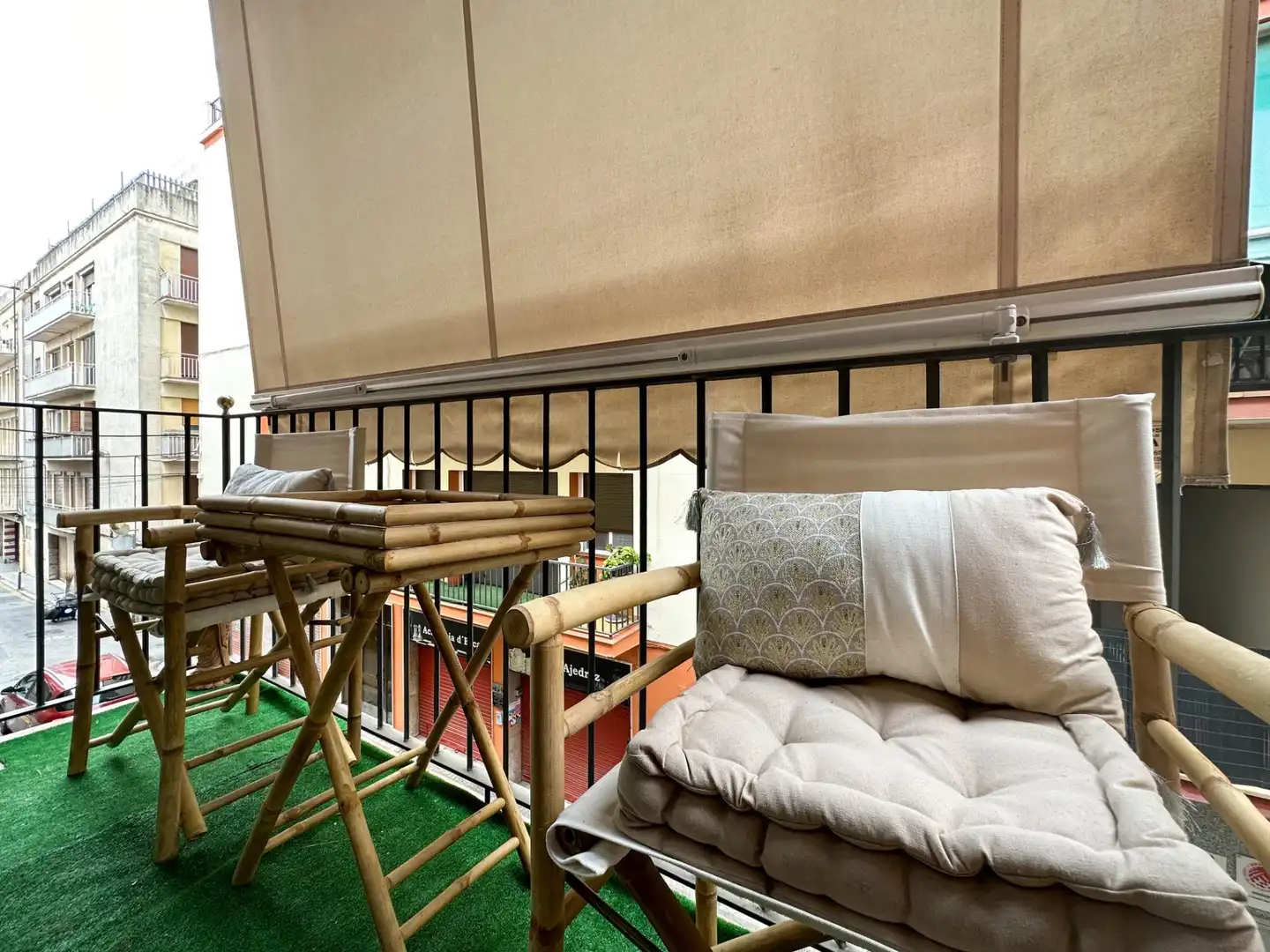 Terrasse von Wohnung zur Miete in Vilanova i la Geltrú mit Klimaanlage, Möbliert und Balkon