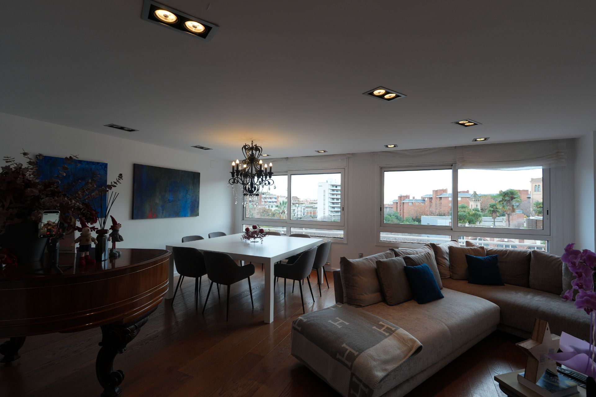 Living room of Attic for sale in  Barcelona Capital  with Air Conditioner, Heating and Private garden