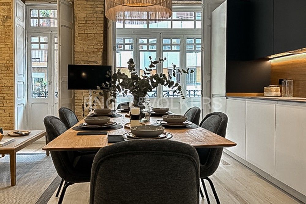 Dining room of Apartment to rent in  Valencia Capital  with Air Conditioner, Heating and Parquet flooring