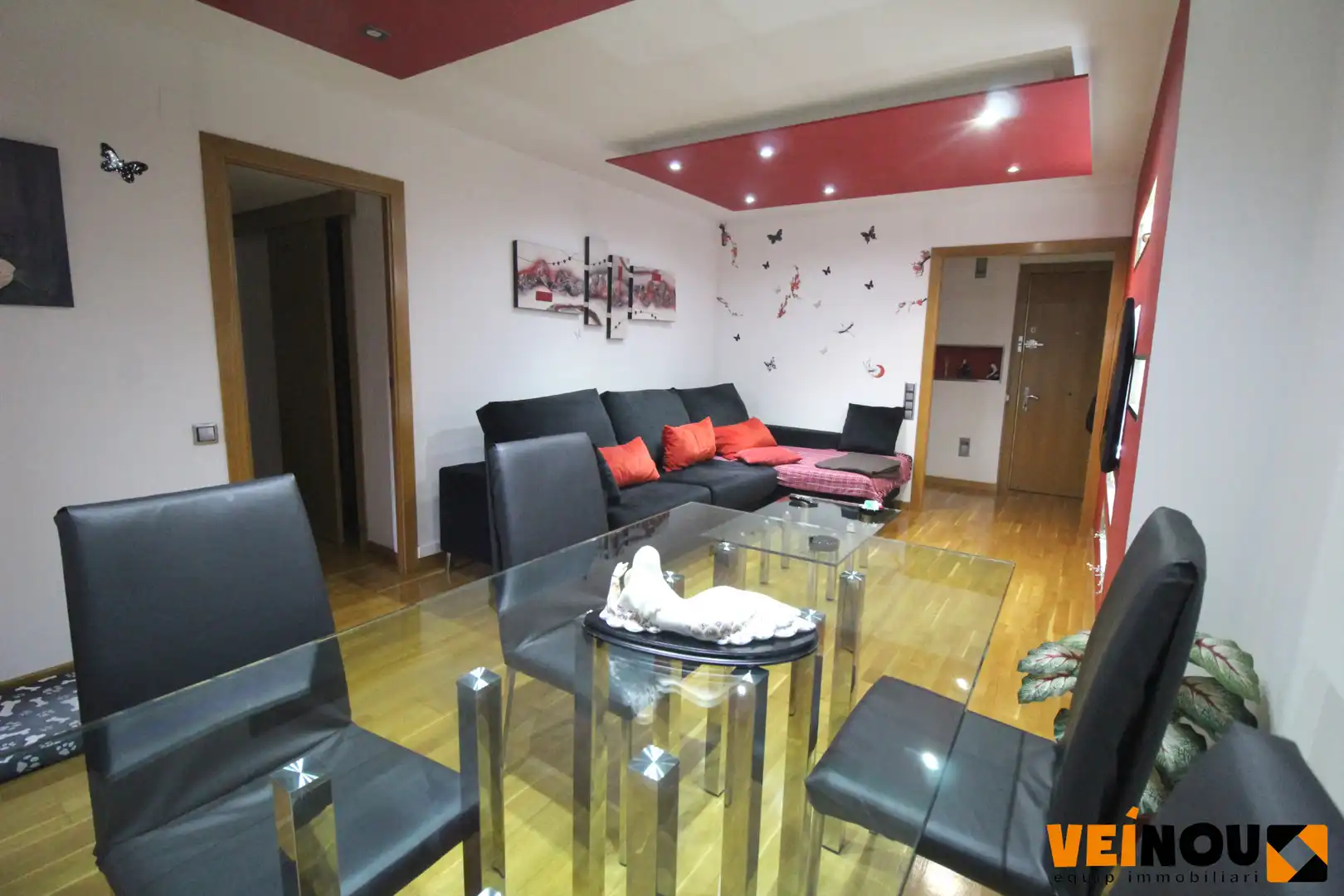 Sala d'estar de Pis en venda en Esplugues de Llobregat amb Calefacció, Parquet i Balcó