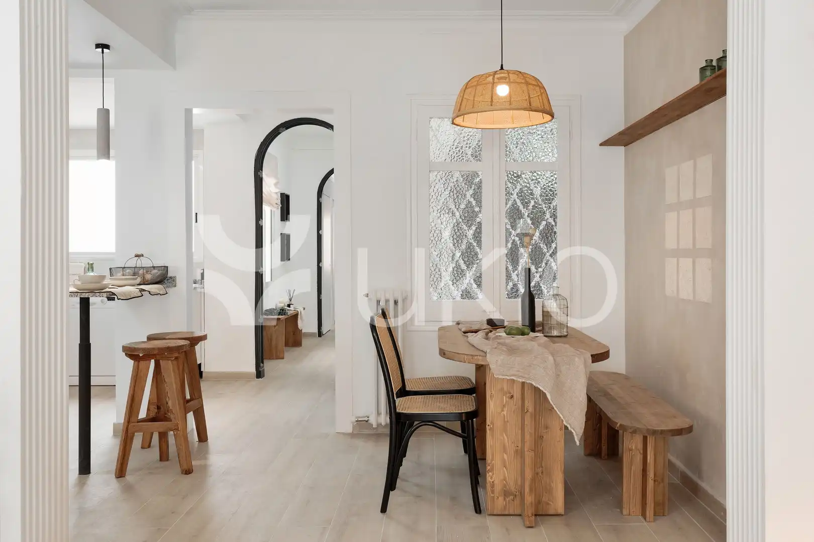 Comedor de Apartamento de alquiler en Barcelona con Calefacción, Amueblado y Horno