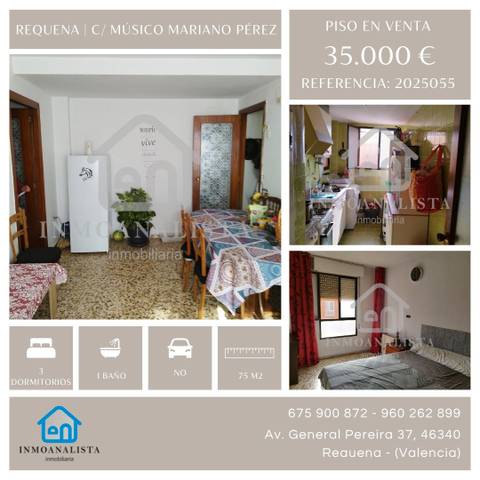 Piso en Venta en Calle M Mariano Pérez, 2 en Requena