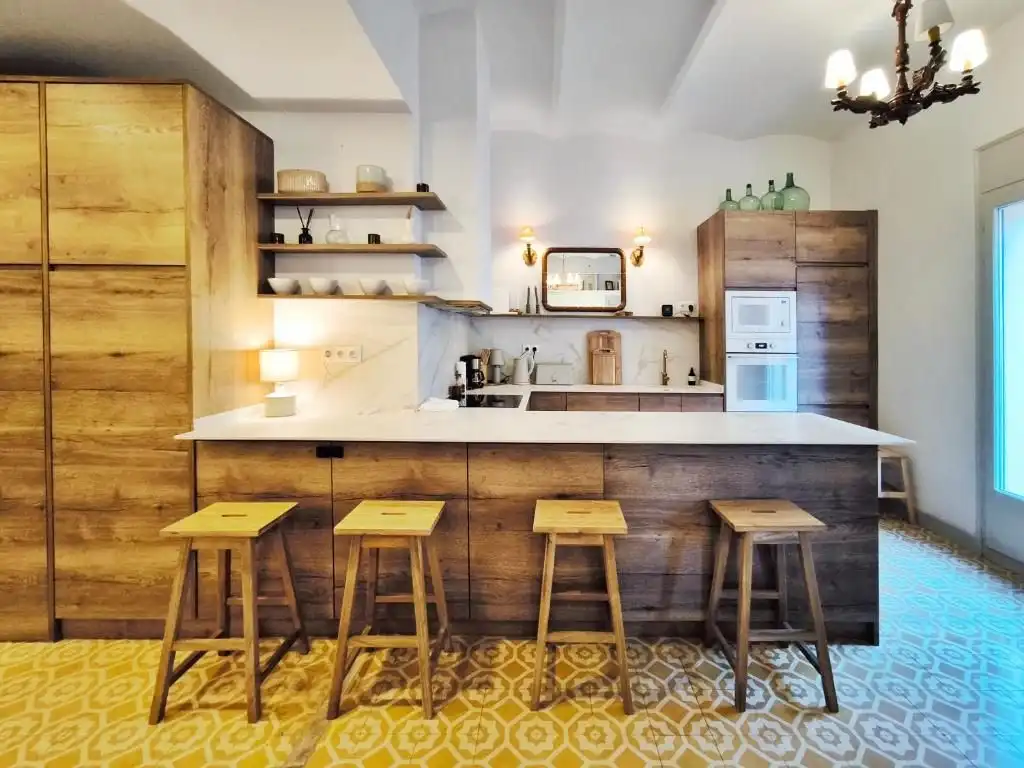 Küche von Wohnung zum Verkauf in Campdevànol mit Heizung, Terrasse und Möbliert