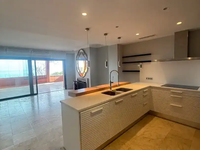Kitchen of Flat for rent in Marbella  with Air Conditioner, Private garden and Swimming Pool