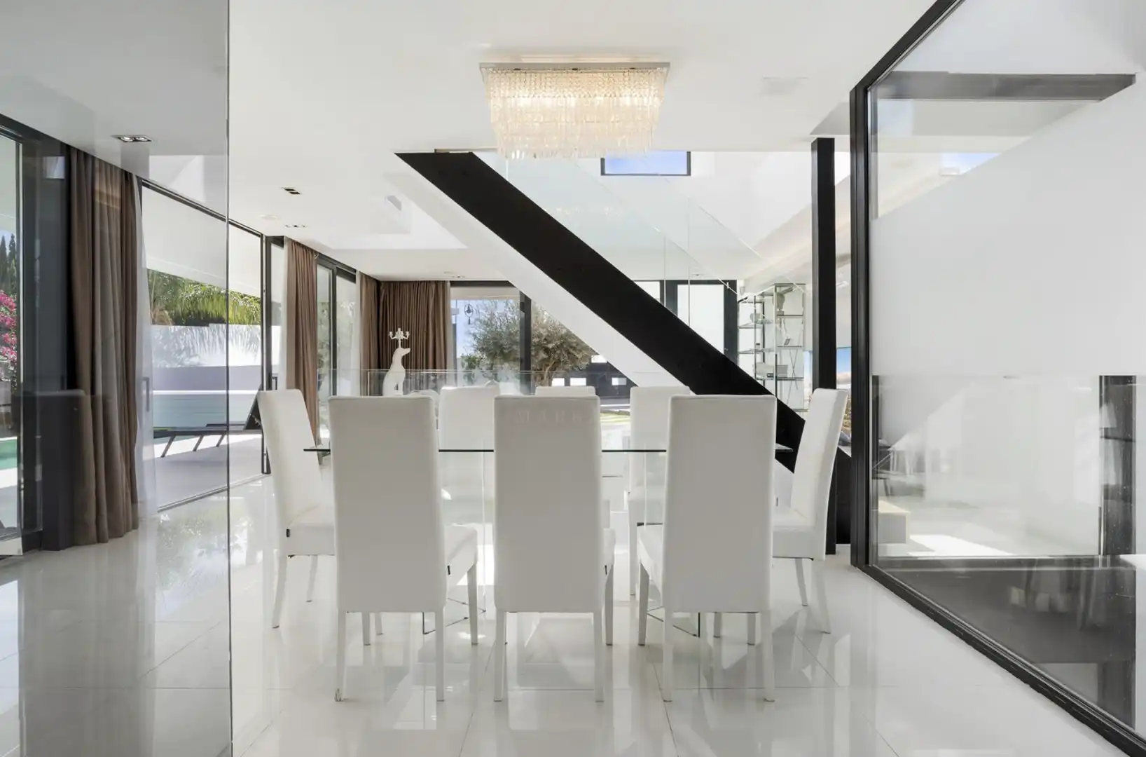 Dining room of Houses for rent in Marbella  with Air Conditioner, Private garden and Swimming Pool