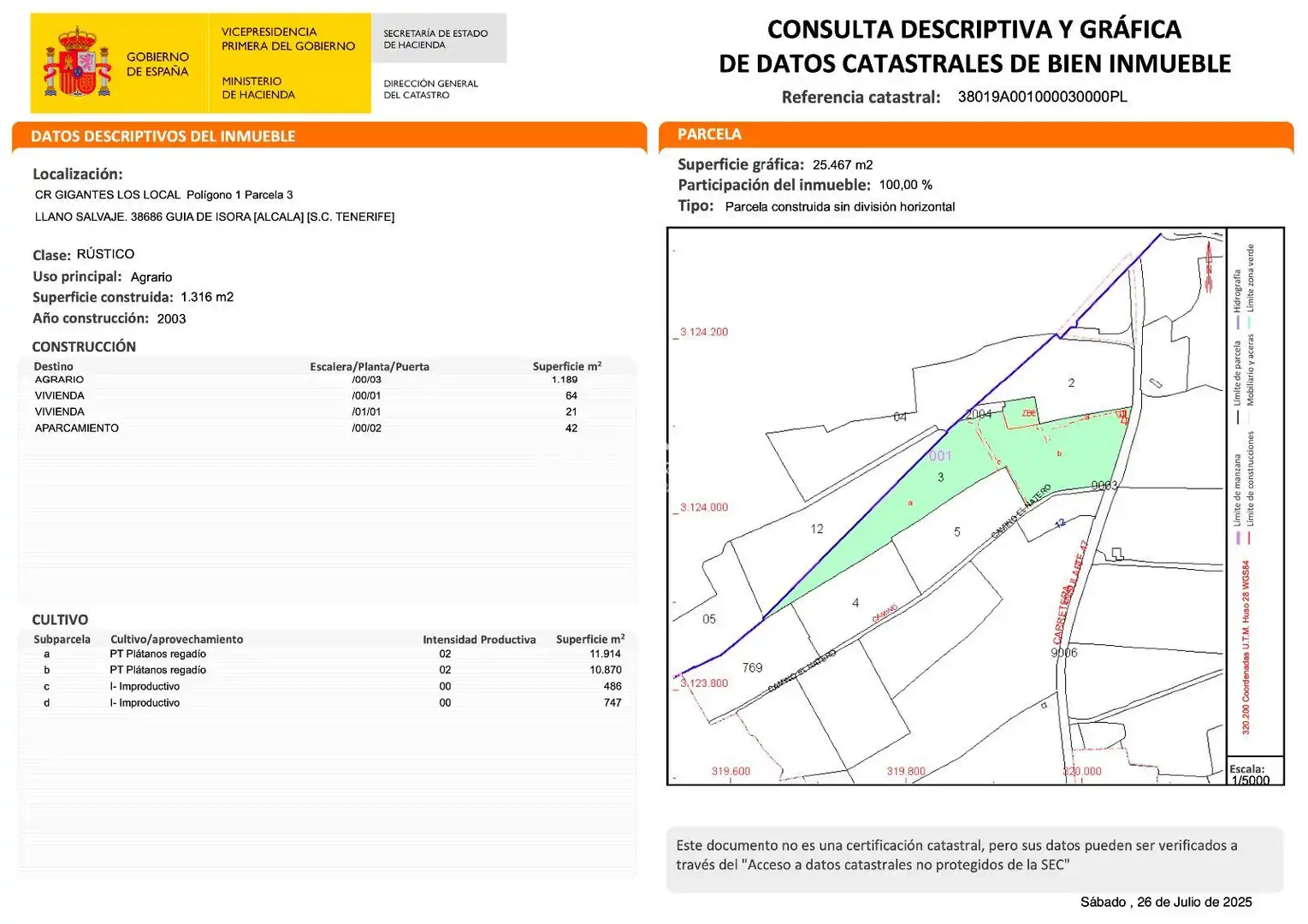 Terreno en venta en Santiago del Teide