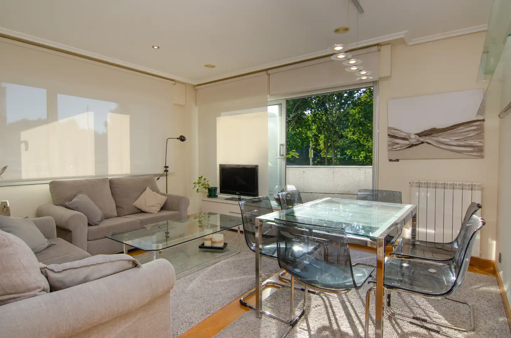 Sala de estar de Piso de alquiler en A Coruña Capital  con Calefacción, Parquet y Terraza