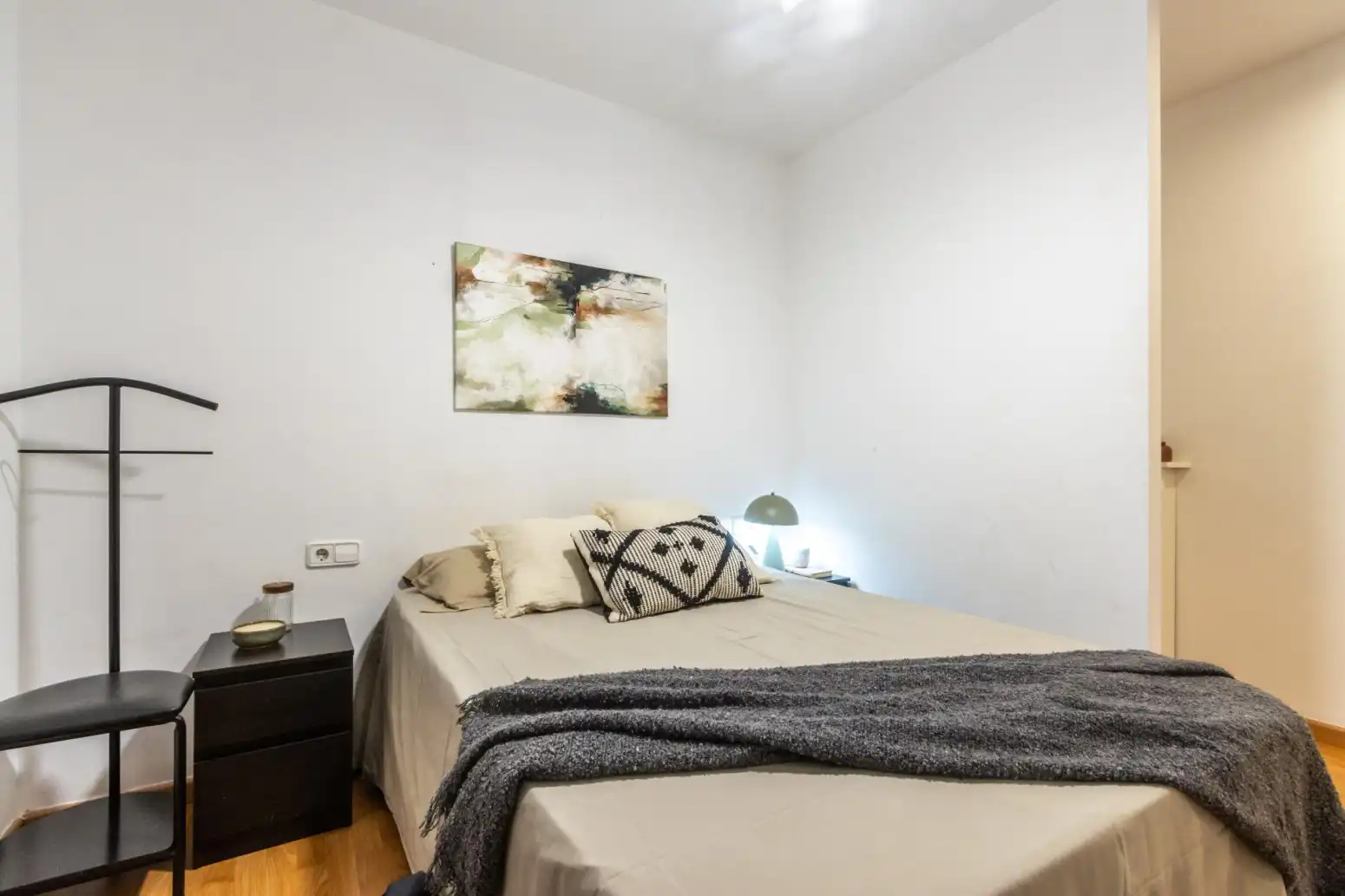 Schlafzimmer von Wohnung zum Verkauf in Terrassa mit Heizung, Parkett und Terrasse