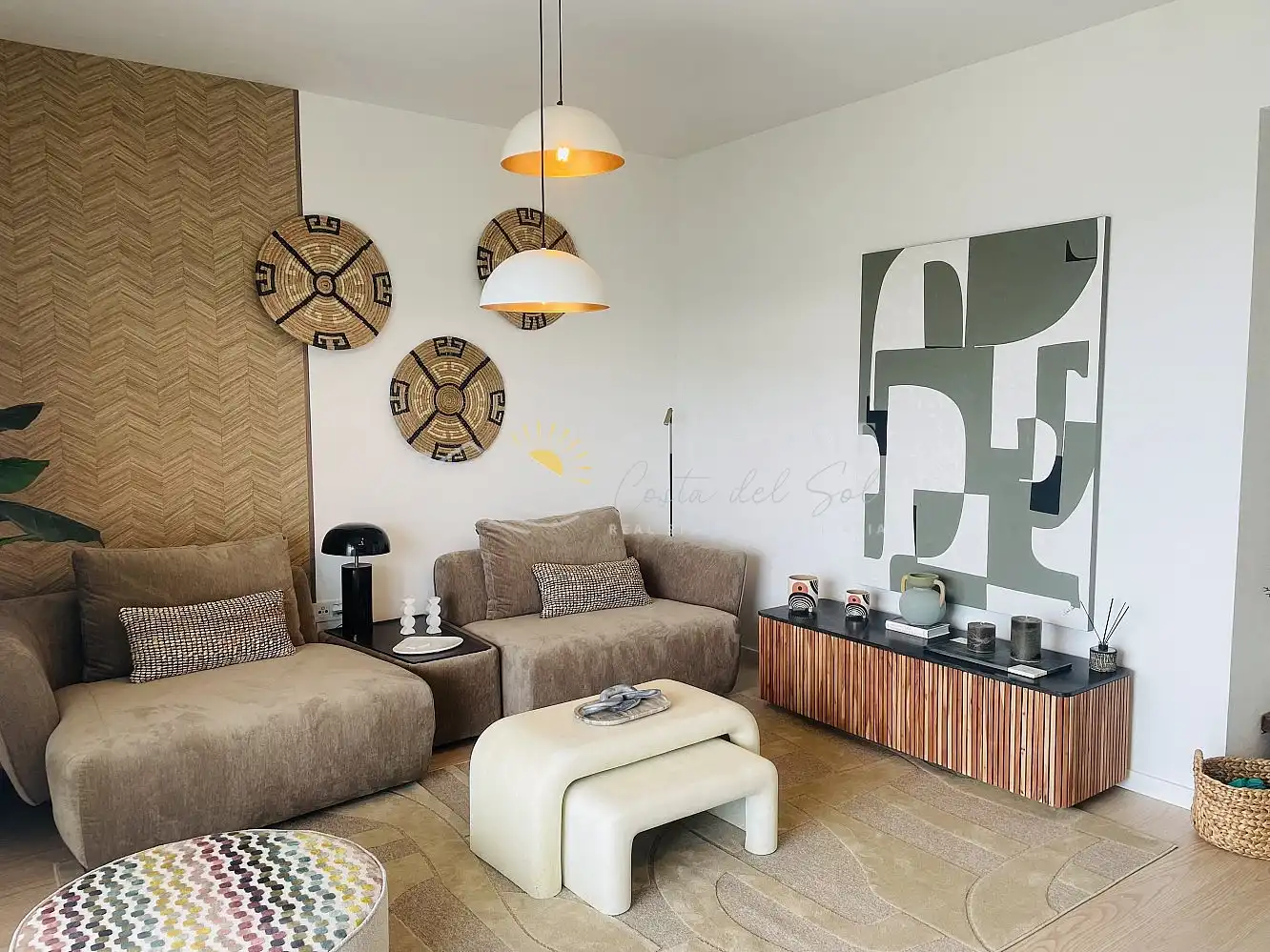 Wohnzimmer von Wohnungen zum Verkauf in Rincón de la Victoria mit Terrasse, Schwimmbad und Ofen