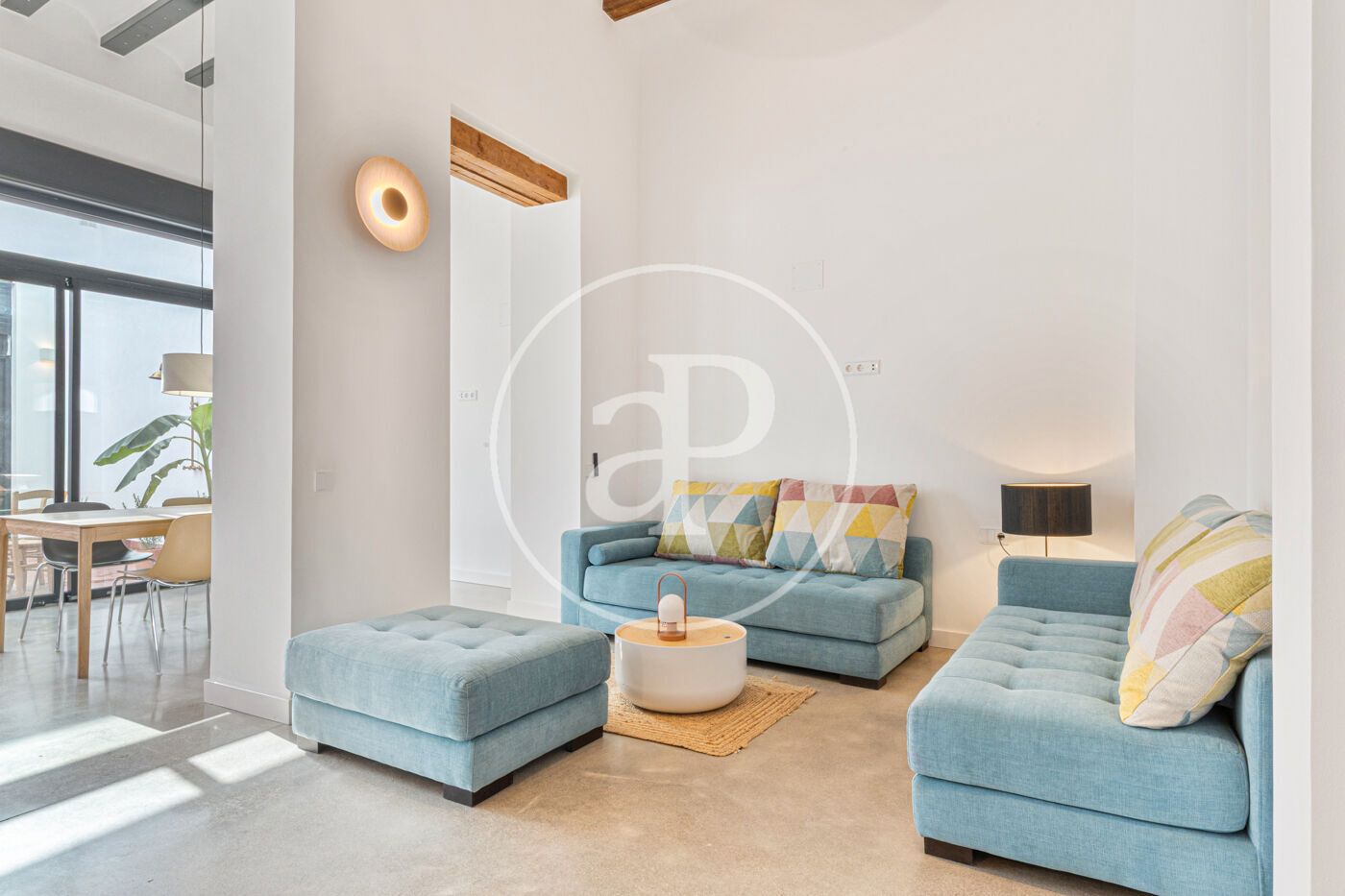 Sala de estar de Piso de alquiler en  Valencia Capital con Aire acondicionado, Calefacción y Terraza
