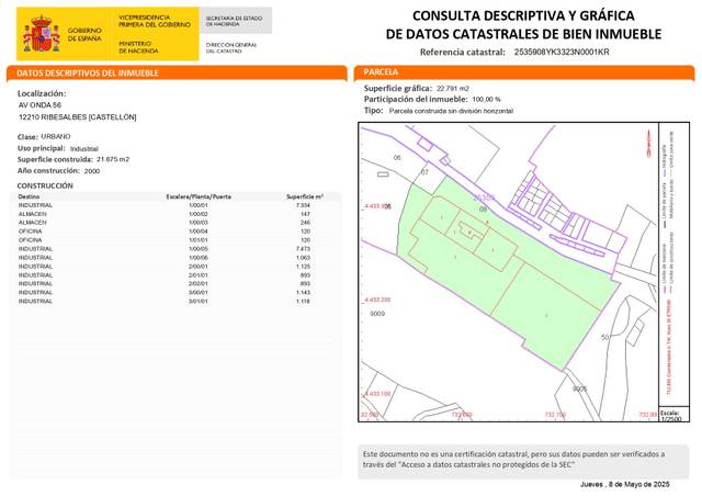 Nave industrial en Venta en Avinguda D'onda, 55B en Ribesalbes