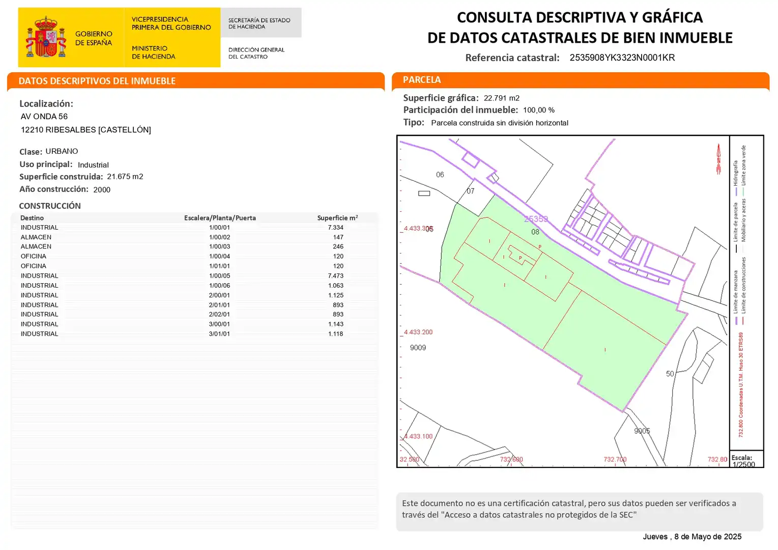 Nau industrial en venda a Avinguda D'onda 55B