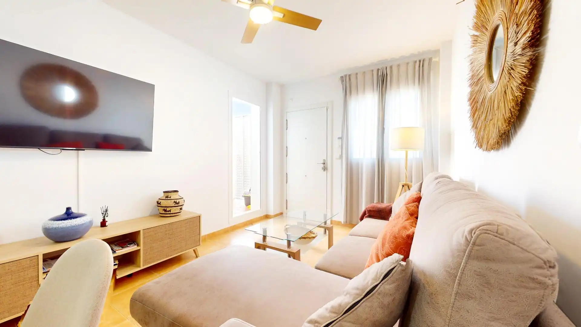 Sala de estar de Ático en venta en Mojácar con Aire acondicionado, Calefacción y Jardín privado