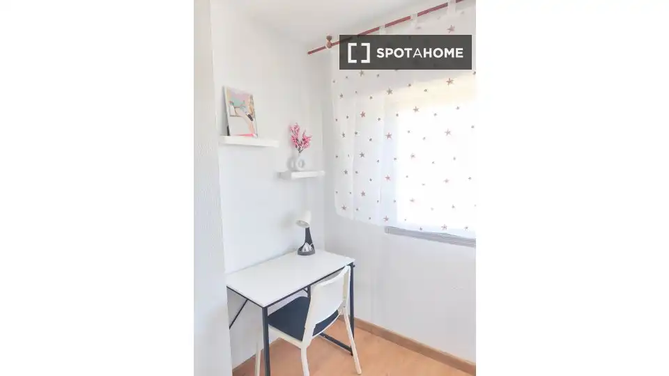 Schlafzimmer von Wohnung zur untervermieten in Madrid mit Klimaanlage, Heizung und Terrasse