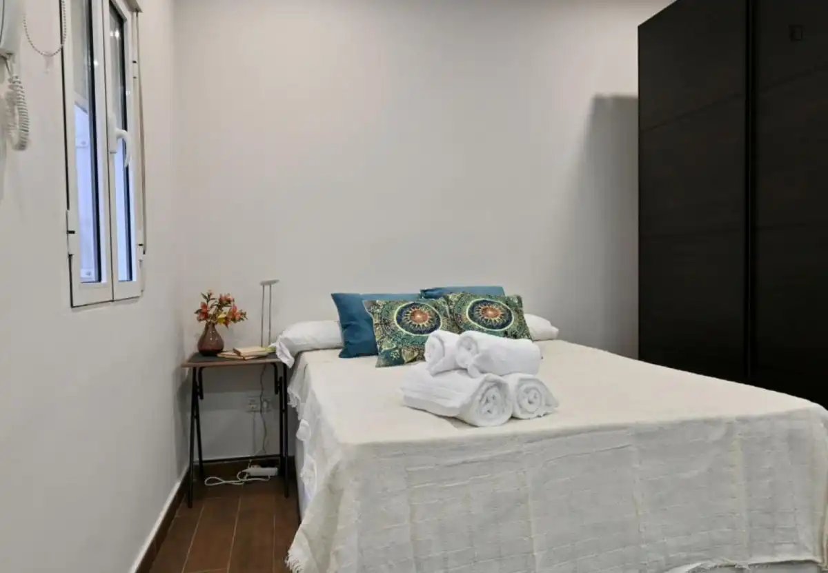 Dormitori de Estudi de lloguer en Madrid amb Aire condicionat, Moblat i Forn