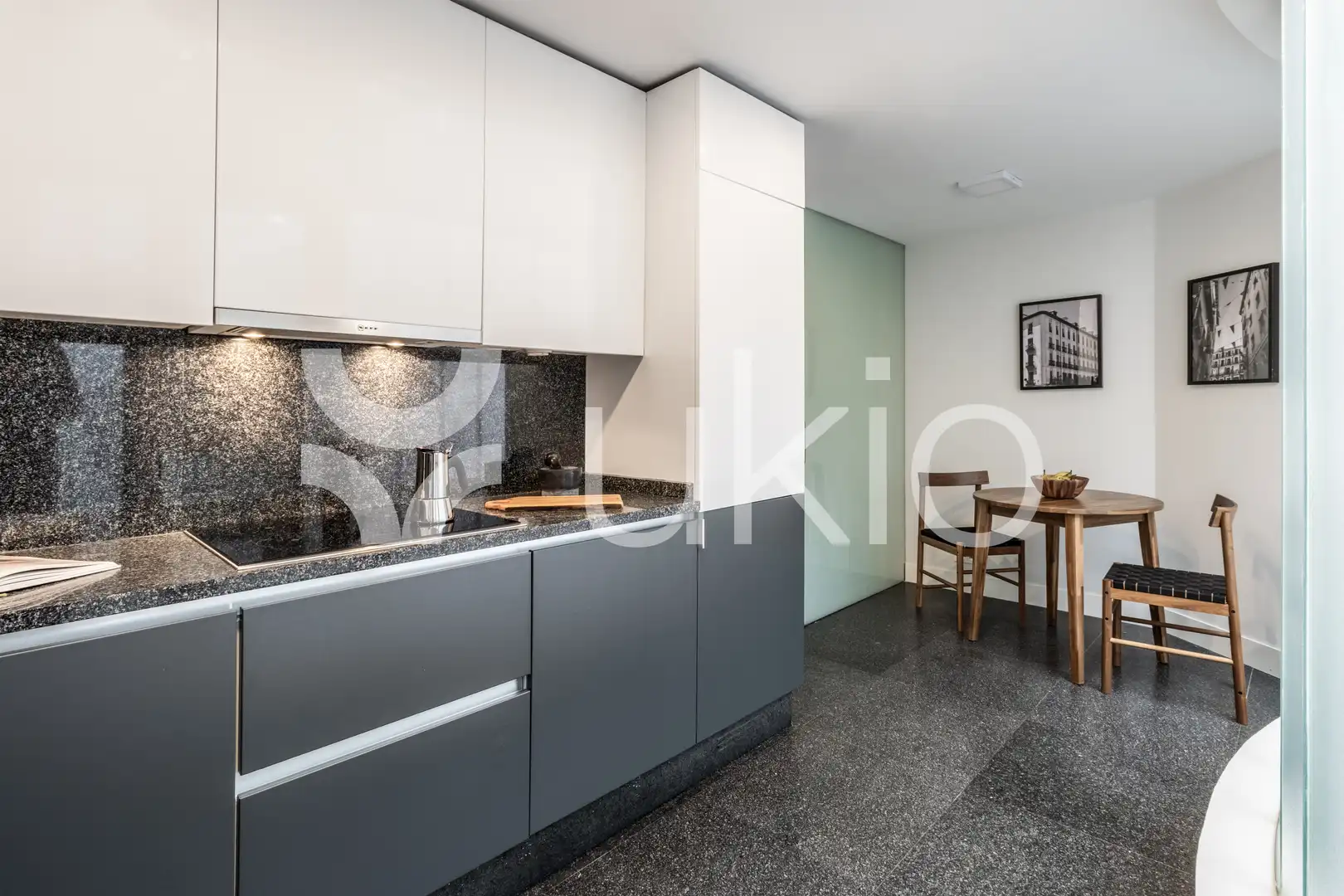 Cocina de Apartamento de alquiler en Madrid con Aire acondicionado, Calefacción y Parquet