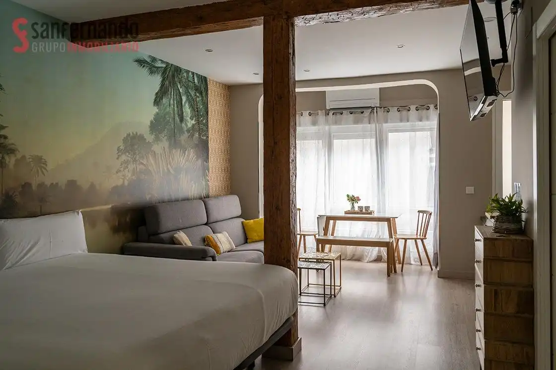 Bedroom of Flat for sale in Santander  with Heating, Furnished and Balcony